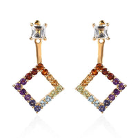 White Topaz, Multi Gemstone Fancy Earrings in 18K Vermeil YG Over Sterling Silver 2.20 ctw