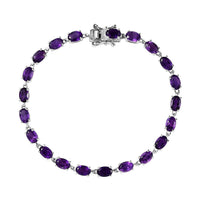 African Amethyst Link Bracelet in Platinum Over Sterling Silver (7.25 In) 10.35 ctw