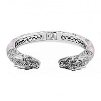 Mother of Pearl 0.44 ctw Bangle Bracelet in Sterling Silver (7.5 In) (46.54 g)