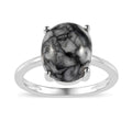 Austrian Pinolith Solitaire Ring in Sterling Silver (Size 11) 4.15 ctw - Sticky add to cart bar