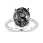 Austrian Pinolith Solitaire Ring in Sterling Silver (Size 11) 4.15 ctw