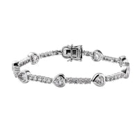 White Topaz, White Zircon Cluster Bracelet in Rhodium Over Sterling Silver (7.00 In) 10.30 ctw