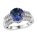 Brazilian Blue Petalite and Moissanite Ring in Platinum Over Sterling Silver (Size 10.0) 2.65 ctw - Sticky add to cart bar