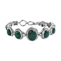 African Malachite Bracelet in Stainless Steel (6.50 In) 28.30 ctw - Sticky add to cart bar