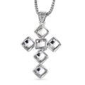 Austrian Crystal Necklace in Silvertone 24 Inches - Sticky add to cart bar