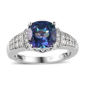 Blue Petalite, Moissanite Ring in Platinum Over Sterling Silver (Size 10.0) 2.10 ctw - Sticky add to cart bar