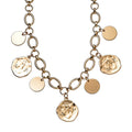 Coin Charm Necklace 20-22 Inches in Goldtone - Sticky add to cart bar
