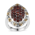 Karis Mozambique Garnet Elongated Ring in 18K YG Plated and Platinum Bond (Size 10.0) 2.25 ctw - Sticky add to cart bar