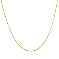 14K Yellow Gold 1.20mm Singapore Twist Chain Necklace 18 Inches 1.50 Grams