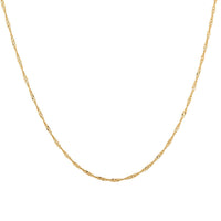 14K Yellow Gold 1.20mm Singapore Twist Chain Necklace 20 Inches 1.6 Grams
