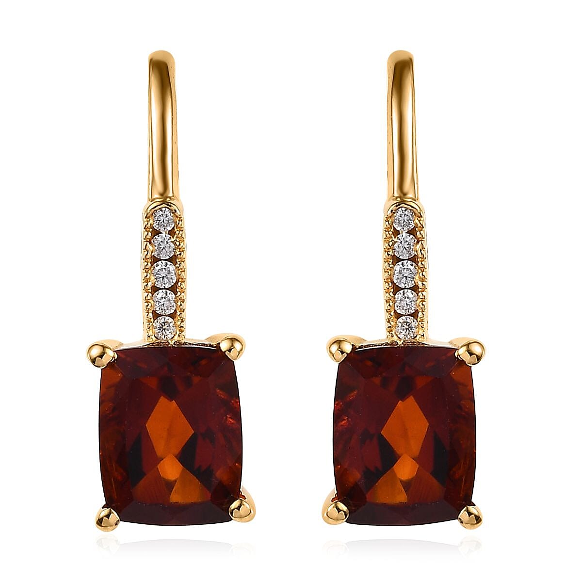 TLV AAA Santa Ana Madeira Citrine, Moissanite Lever Back Earrings in Vermeil YG Over Sterling Silver 5.65 ctw