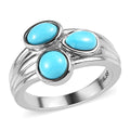 Sleeping Beauty Turquoise 3 Stone Ring in Stainless Steel 1.50 ctw - Sticky add to cart bar