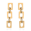 Simulated Diamond Paperclip Earrings in ION Plated Yellow Gold Stainless Steel - Sticky add to cart bar