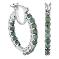 Karis Emerald Inside Out Hoop Earrings in Platinum Bond 2.90 ctw - Sticky add to cart bar