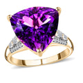 Doorbuster Luxoro 10K Yellow Gold AAA Zambian Amethyst and Moissanite Ring (Size 10.0) 9.25 ctw - Sticky add to cart bar