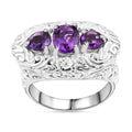 African Amethyst Ring in Sterling Silver (Size 5.5) 3.80 ctw - Sticky add to cart bar