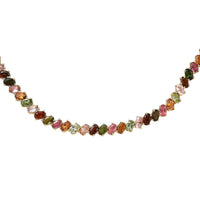 Multi-Tourmaline Tennis Necklace 18 Inches in Vermeil Yellow Gold Over Sterling Silver 29.85 ctw