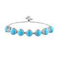 Sleeping Beauty Turquoise Bolo Bracelet in Platinum Over Sterling Silver (10.50 In) 12.00 ctw - Sticky add to cart bar