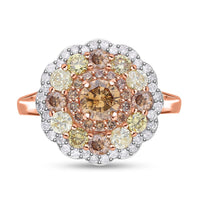 Luxoro 10K Rose Gold Natural Multi Diamond (I3) Ring (Size 10.0) 2.00 ctw