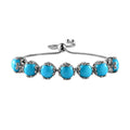 Sleeping Beauty Turquoise Bolo Bracelet in Platinum Over Sterling Silver (10.50 In) 11.10 ctw - Sticky add to cart bar