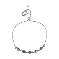 Tanzanite Bolo Bracelet in Platinum Over Sterling Silver (10.50 In) 1.00 ctw