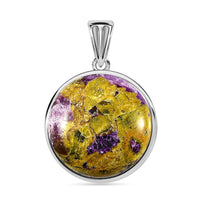 Australian Mojave Stichitite Solitaire Pendant in Sterling Silver 18.90 ctw
