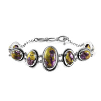 Tasmanian Stichtite Toggle Clasp Bracelet in Sterling Silver (6.50-8.00In) 22.50 ctw