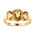 Premium Brazilian Heliodor Trilogy Ring in Vermeil Yellow Gold Over Sterling Silver (Size 10.0) 1.90 ctw - Sticky add to cart bar