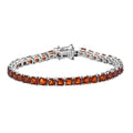 Doorbuster Asscher Cut Brazilian Cherry Citrine Bracelet in Platinum Over Sterling Silver (6.50 In) 11.00 ctw - Sticky add to cart bar