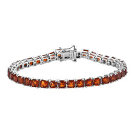 Doorbuster Asscher Cut Brazilian Cherry Citrine Bracelet in Platinum Over Sterling Silver (6.50 In) 11.00 ctw