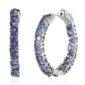 Tanzanite Hoop Earrings in Platinum Over Sterling Silver 4.00 ctw - Sticky add to cart bar