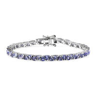 Doorbuster Tanzanite Tennis Bracelet in Platinum Over Sterling Silver (6.50 In) 5.00 ctw (Del. in 5-7 Days)