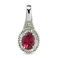 Doorbuster Luxoro 14K White Gold AAA Ouro Fino Rubellite and G-H I2 Diamond Halo Pendant 1.65 ctw - Sticky add to cart bar