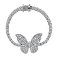 GP White Zircon Butterfly Bracelet in Platinum Over Sterling Silver (6.50 In) (Del. in 5-7 Days) 12.65 ctw - Sticky add to cart bar