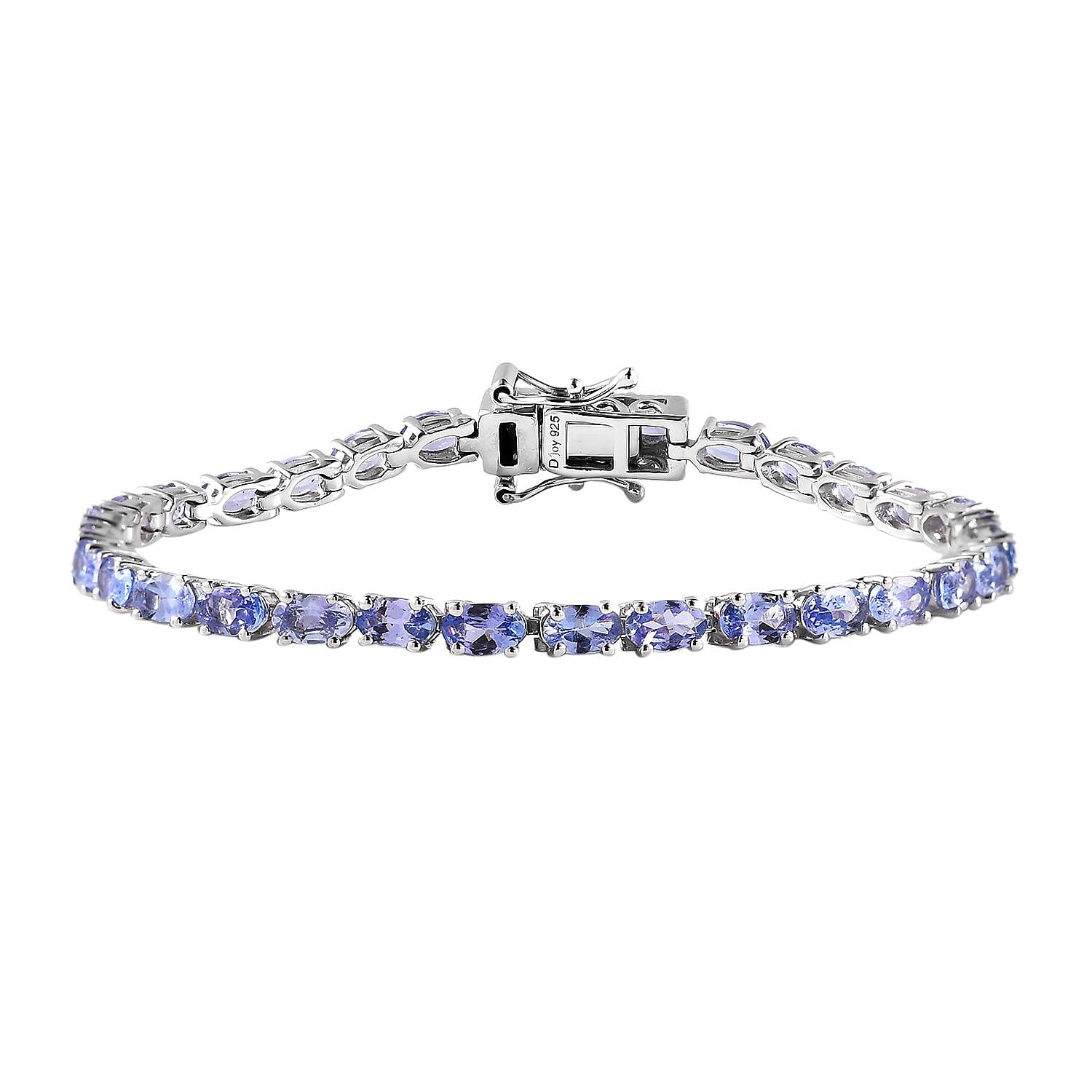 Doorbuster Tanzanite Tennis Bracelet in Platinum Over Sterling Silver (6.50 In) 7.60 ctw (Del. in 5-7 Days)