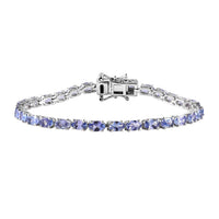 Doorbuster Tanzanite Tennis Bracelet in Platinum Over Sterling Silver (6.50 In) 7.60 ctw (Del. in 5-7 Days)