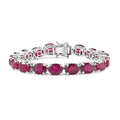 Doorbuster Niassa Ruby (FF) Bracelet in Platinum Over Sterling Silver (6.50 In) 49.35 ctw (Del. in 5-7 Days) - Sticky add to cart bar