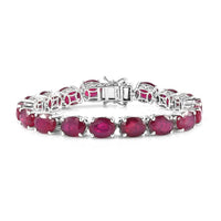 Doorbuster Niassa Ruby (FF) Bracelet in Platinum Over Sterling Silver (6.50 In) 49.35 ctw (Del. in 5-7 Days)