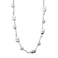 Karis White Zircon Necklace 18-20 Inches in Platinum Bond 0.08 ctw