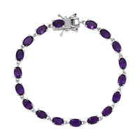 Doorbuster African Amethyst Bracelet in Platinum Over Sterling Silver (6.50 In) 6.85 ctw
