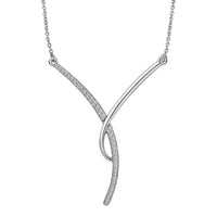 Diamond Necklace 18 Inches in Rhodium Over Sterling Silver 0.33 ctw