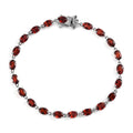 Mozambique Garnet Bracelet in Platinum Over Sterling Silver (7.25 In) 12.50 ctw - Sticky add to cart bar