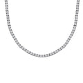 Doorbuster Moissanite Tennis Necklace 18 Inches in Platinum Over Sterling Silver 14.60 ctw (Del. in 5-7 Days) - Sticky add to cart bar