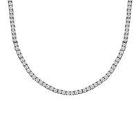 Doorbuster Moissanite Tennis Necklace 18 Inches in Platinum Over Sterling Silver 14.60 ctw (Del. in 5-7 Days)
