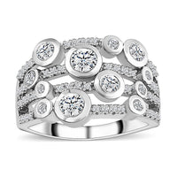 Doorbuster Moissanite Ring in Platinum Over Sterling Silver (Size 10.0) 1.30 ctw