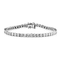 Doorbuster White Diamond Bracelet in Platinum Over Sterling Silver (7.25 In) 0.25 ctw