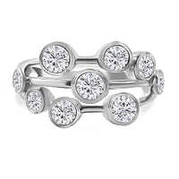 Moissanite1.50 ctw Ring in Rhodium Over Sterling Silver (Size 5.5)