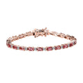 Premium Natural Calabar Pink Tourmaline, White Zircon Bracelet in Vermeil RG Over Sterling Silver (6.50 In) 6.00 ctw - Sticky add to cart bar