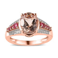 Premium Marropino Morganite, Multi Gemstone Ring in Vermeil RG Over Sterling Silver (Size 7.0) 2.85 ctw - Sticky add to cart bar