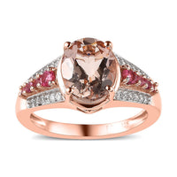 Premium Marropino Morganite, Multi Gemstone Ring in Vermeil RG Over Sterling Silver (Size 7.0) 2.85 ctw